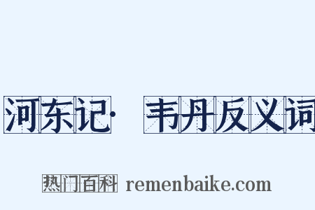 河东记·韦丹反义词是什么意思的图片